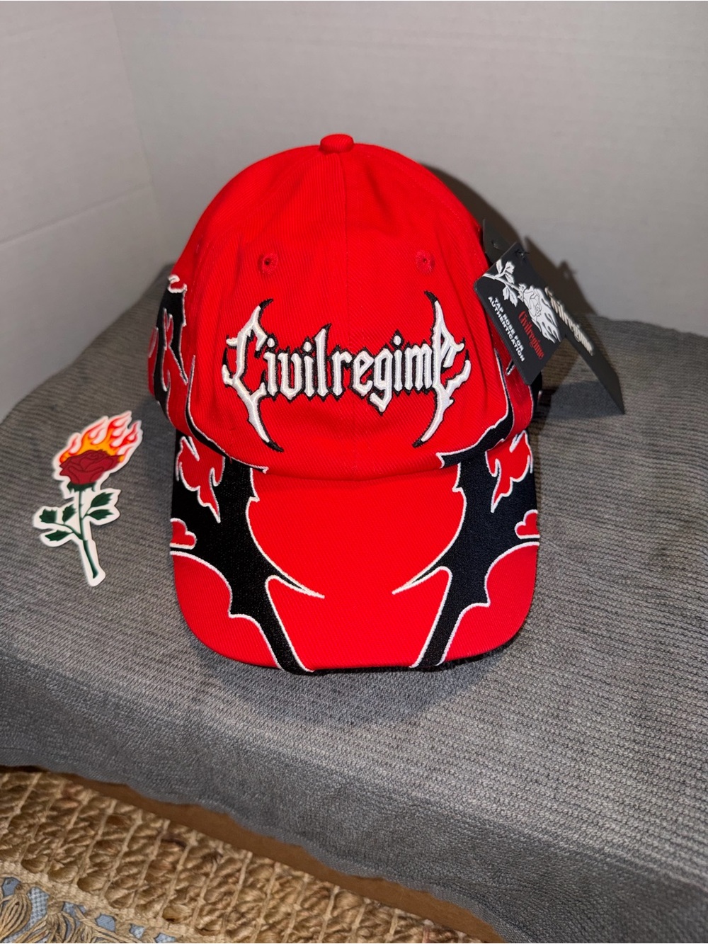 Civil Regime Red Tribal Flame Strapback Hat